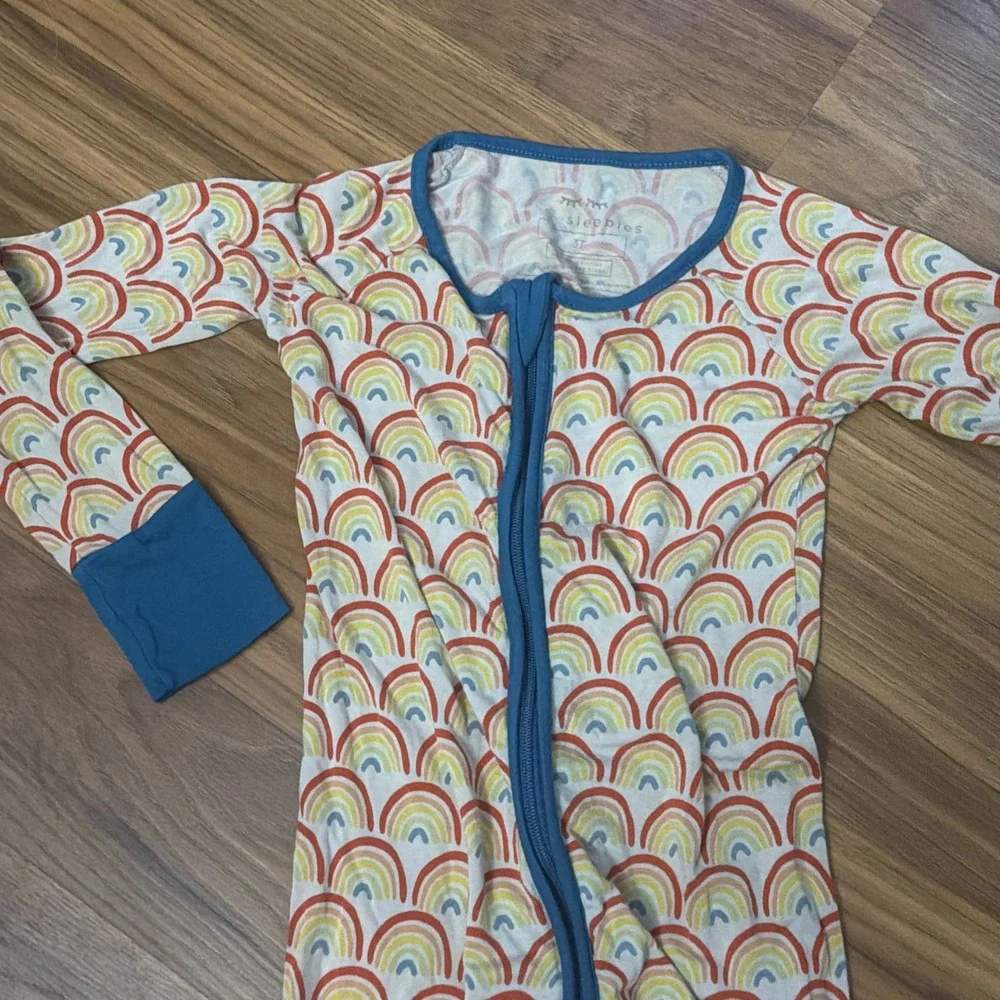 Little Sleepies Toddler Boys Girls Rainbow Footed Sleeper Pajamas Bamboo 3T